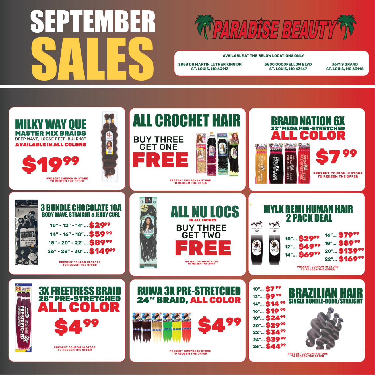 SEPTEMBER SALES!!