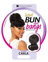 Sensationnel Synthetic Instant Bun with Bangs CARLA