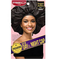 Red By Kiss Premium Quality Silky Satin Day & Night Cap Super Jumbo Size, Black